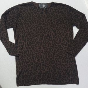 vintage animal print wool bleend sweater size Psmall in great con
